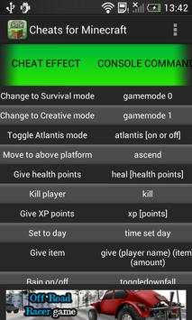 Cheat codes for Minecraft screenshot 1