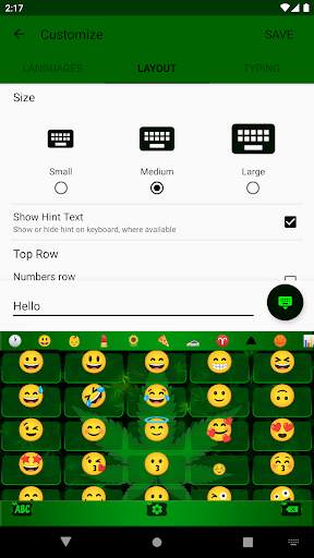 Green Rasta Keyboard Theme screenshot 2
