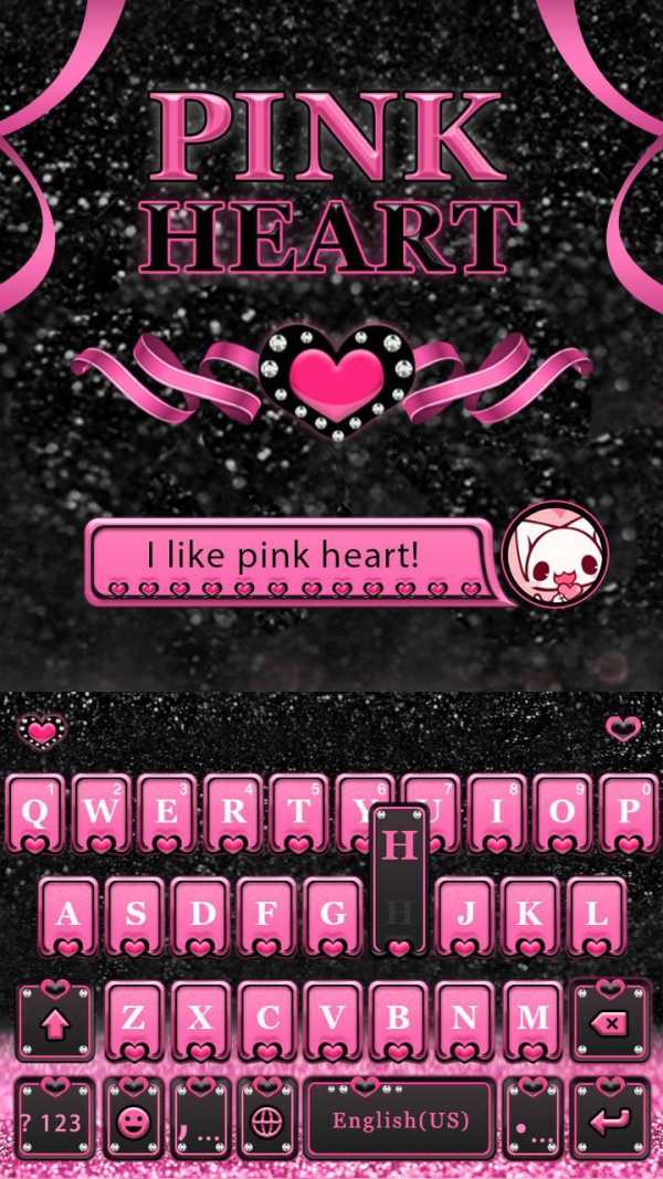 Pink Heart Kika Keyboard Theme screenshot 2