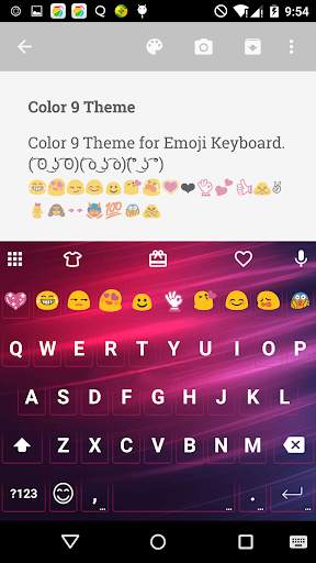 Color 9 Emoji Keyboard Theme screenshot 1