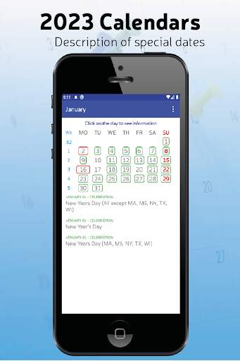 Calendars 2023 with holidays screenshot 5