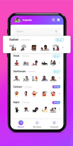 Kaipulla: Tamil Whatsapp Stickers, WAStickers screenshot 2