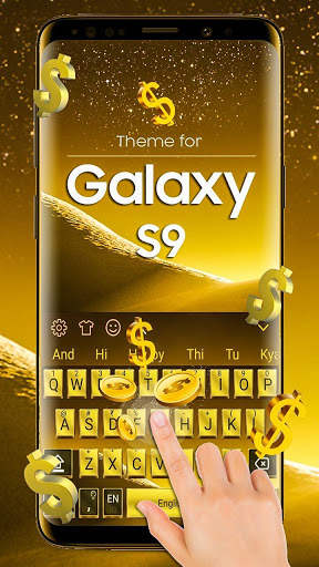 Gold Keyboard for Galaxy S9 screenshot 1
