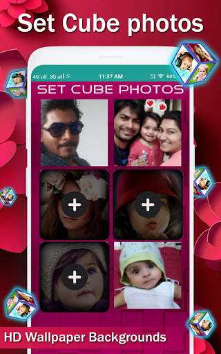 Photo Frame Live Wallpaper 3D Cube Screensaver app screenshot 2