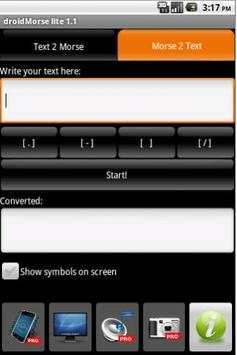 droidMorse lite screenshot 2
