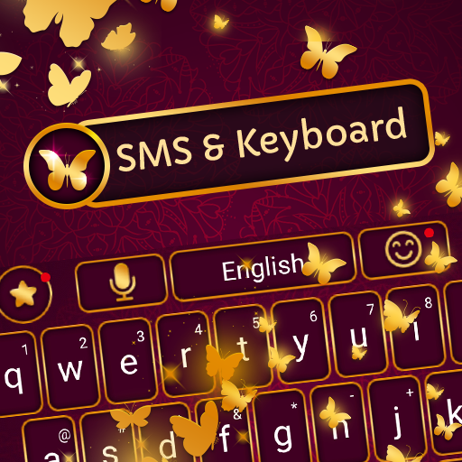 Gold keyboard theme and SMS messenger theme icon