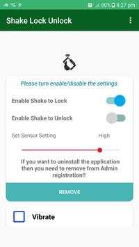 Shake Lock Unlock screenshot 2