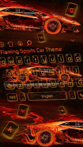 Flaming Sports Car Keyboard Theme screenshot 2