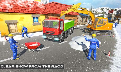 Uphill Snow Crane Excavator Simulator 2019 screenshot 1