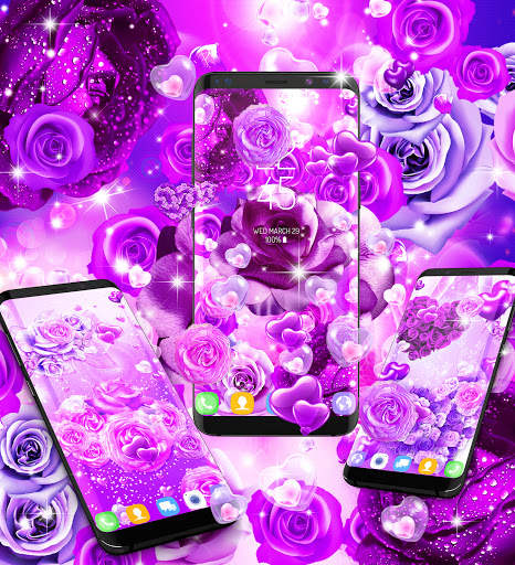 Purple rose live wallpaper screenshot 5