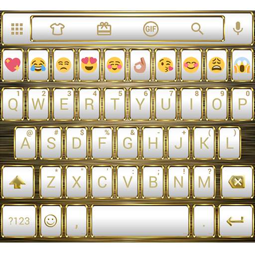Frame WhiteGold Emoji Keyboard 100