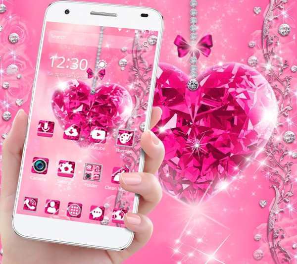 Pink Heart Diamond Theme screenshot 1