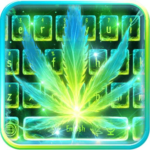 Neon Smoking Weed Keyboard Theme 10001009