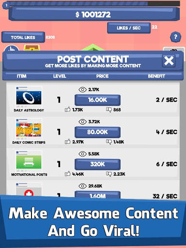 Social Network Tycoon - Idle Clicker & Tap Game screenshot 2