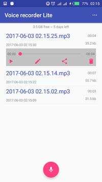 Voice recorder lite screenshot 1