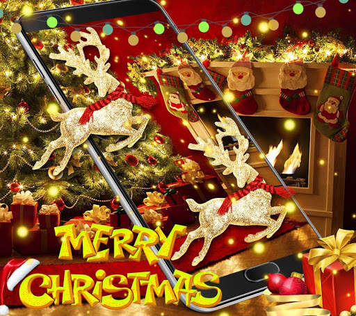 Gold Christmas Theme Live Wallpaper स्क्रीनशॉट 1