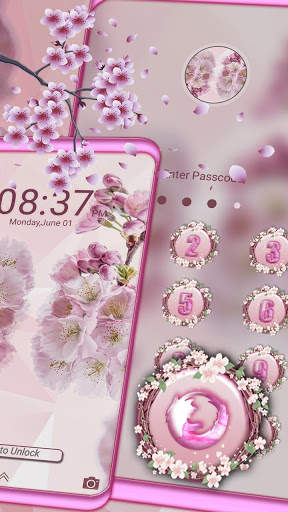 Pink Cherry Blossom Launcher Theme screenshot 5