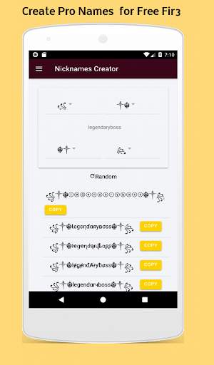 Nickname maker for free Fir3 screenshot 1