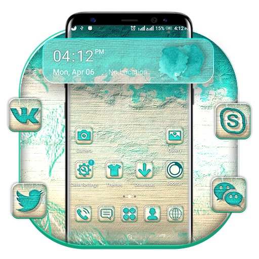 Khadi Texture Aqua Launcher Theme أيقونة