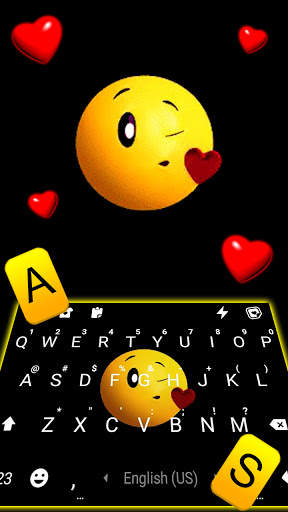 Kiss Emoji Live Keyboard Background screenshot 2
