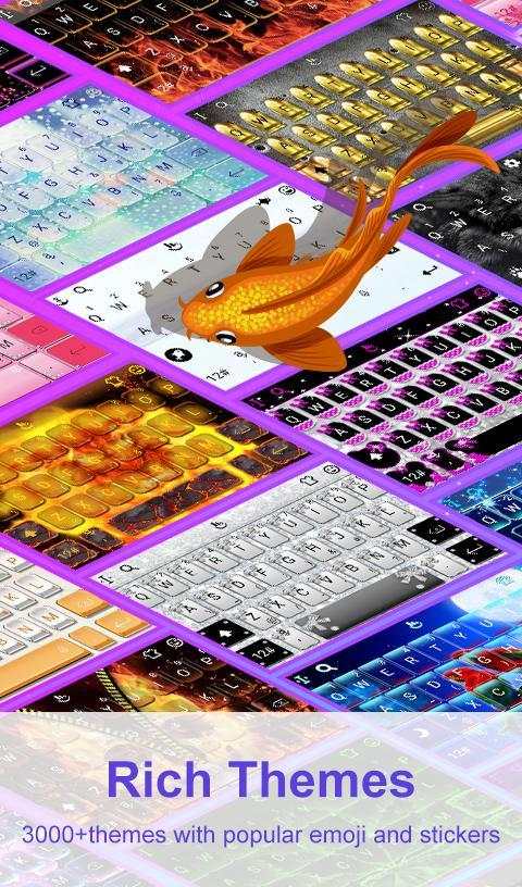 Colorful Neon Sparkling Heart Keyboard Theme screenshot 8
