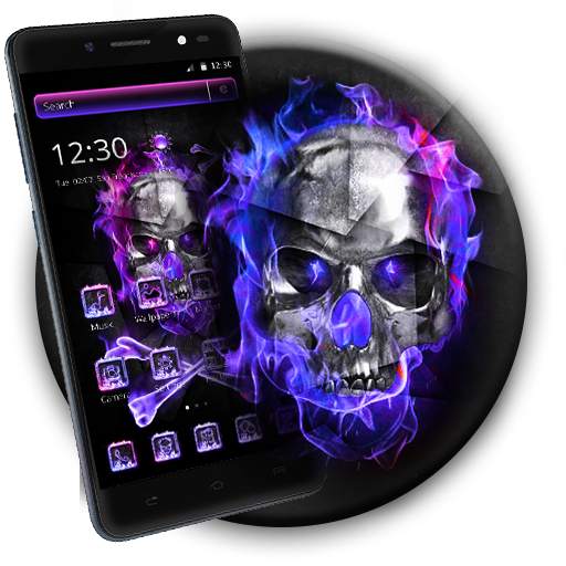 Flaming Violet Skull Theme 1.1.0