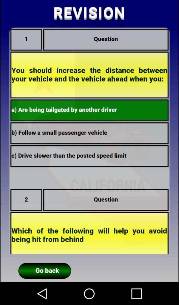 Free California (CA) DMV Drive License Test 2017 screenshot 4