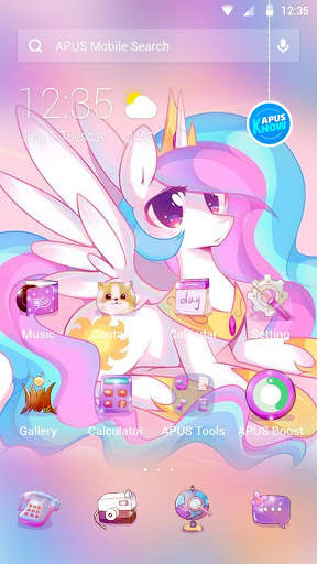 lovely rainbow unicorn-APUS Launcher theme screenshot 2