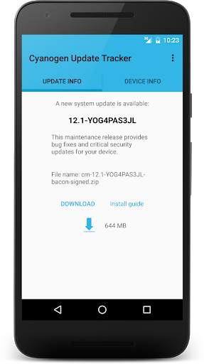 Cyanogen Update Tracker 1 تصوير الشاشة