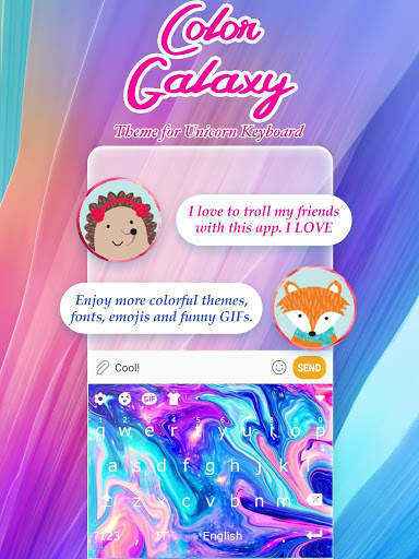 Color Galaxy Emoji Keyboard Theme screenshot 1