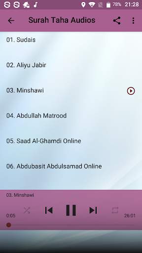 Surah Taha Offline Mp3 screenshot 3