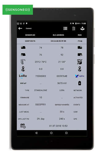 Sensoneo Sensor Configurator App screenshot 2