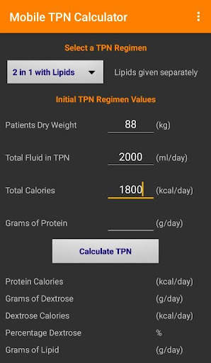 Mobile TPN Calculator screenshot 1