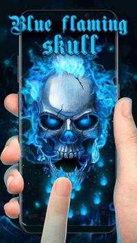 Blue Flaming Skull Live Wallpaper 2019 screenshot 2