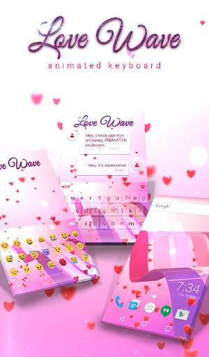 Love Wave Keyboard & Wallpaper स्क्रीनशॉट 1