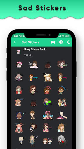 Sad Stickers for Whatsapp - Sorry WAStickerApps screenshot 4