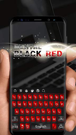 Metal Black Red Keyboard Theme screenshot 2
