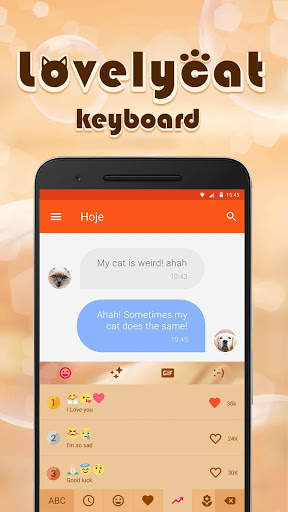 Lovely Cute Cat Emoji Keyboard Theme For Facemoji screenshot 3