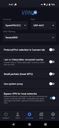 VPN.AC Client screenshot 2