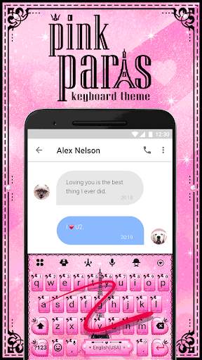 Pink Paris Love Emoji Keyboard Theme for Snapchat screenshot 4