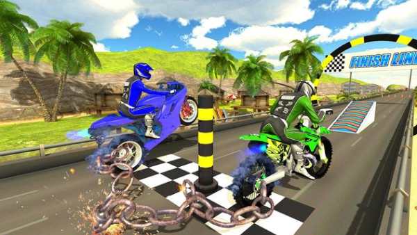 Chained Bike Rider 2017: Real Traffic Racing Games screenshot 2