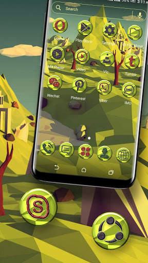 Green Art Polygon Launcher Theme screenshot 4