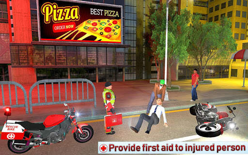 Bike Rescue Driver Ambulance Game screenshot 2
