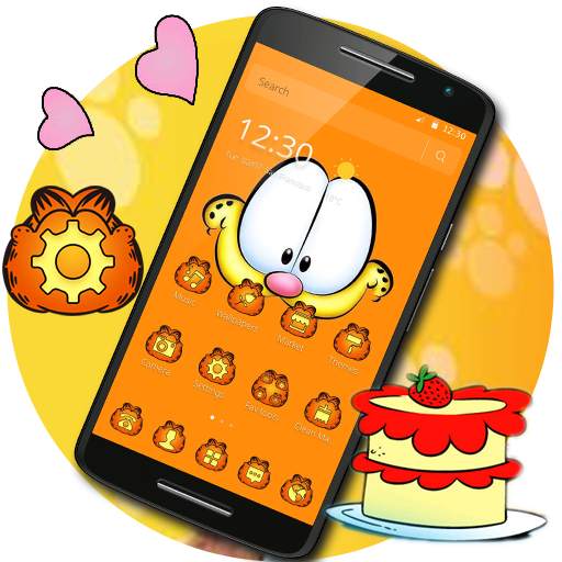 Orange Cartoon Cute Lazy Cat Theme 1.1.3