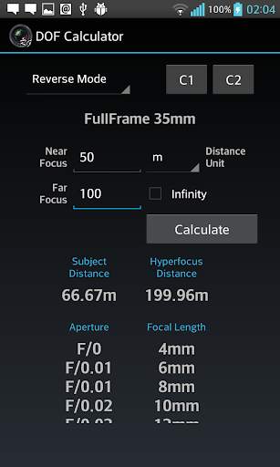 DOF Calculator screenshot 4
