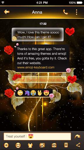 Gold Rose Message Theme screenshot 2