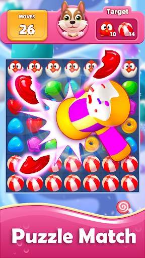 Candy Sweet Dog Puzzle Match 3 screenshot 2