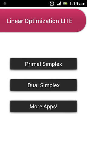 Linear Optimization LITE screenshot 1
