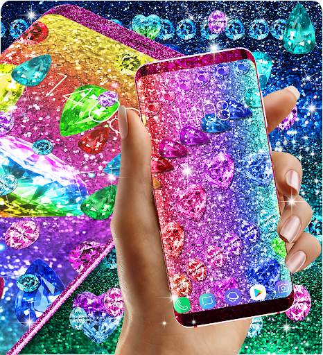 Colorful diamonds and gems live wallpaper screenshot 6