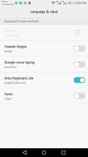 Urdu Keyboard Lite screenshot 2